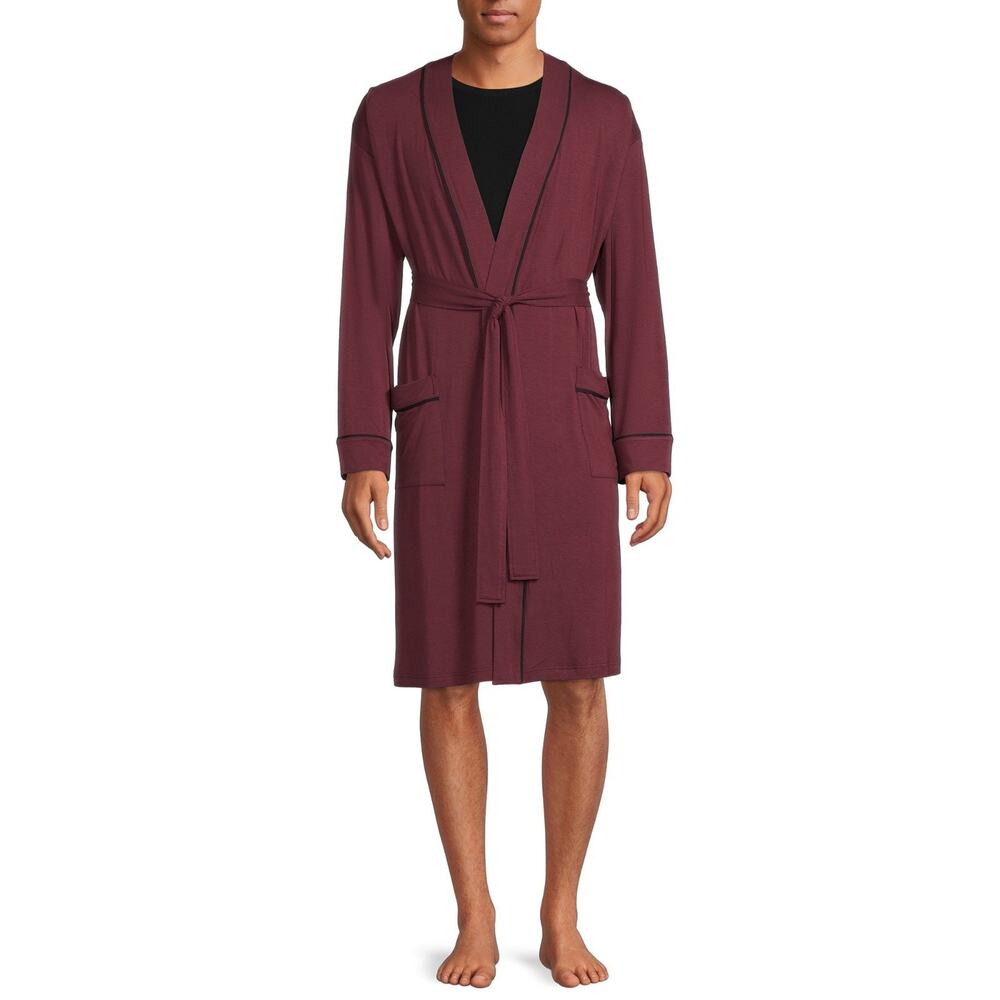 Sealy The Classic Robe Belted Tie Modal Spandex Maroon Men's S